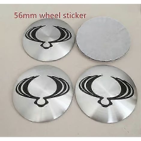 Lot de 4 cache-moyeux de roue Ssangyong (56 mm et 60 mm), emblème, cache-poussière, autocollant, accessoires de style automobile, argent et noir. (1/5)