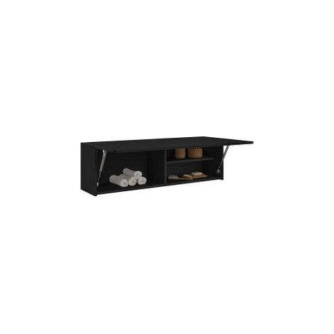 Armoire murale de bain noir 100x25x30 bois d'ingénierie (1/5)