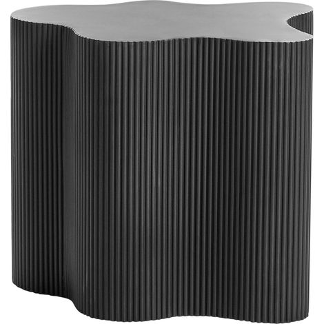 Beistelltisch Schwarz MDF Unregelmäßiges geriffeltes Design Basis 40 x 50 cm Modernes Design Wohnzimmer