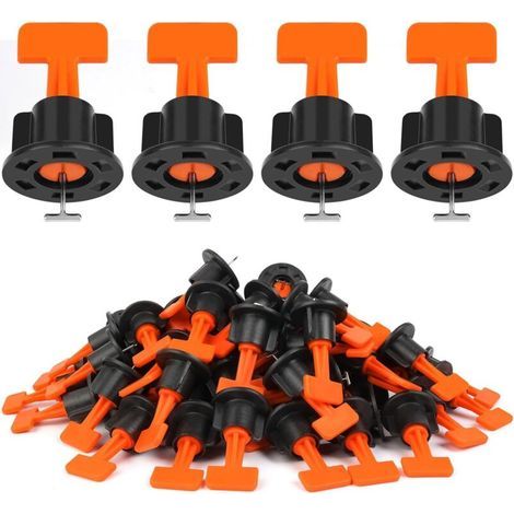 Flintronic Niveleur de Carrelage, 80 Pièces Nivellement Carrelage Niveleur, Nivellement pour Carrelage avec 2 Clés Spéciales, Aides à La Pose De Carrelage pour le Bricolage et les Professionnels (1/4)
