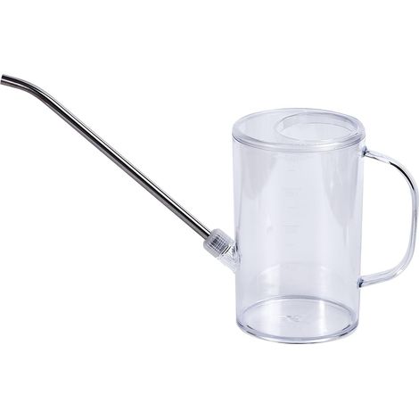 Kleine Kunststoff-Gießkanne – ideal für die Gartenarbeit zu Hause – mit langem Ausguss – Fassungsvermögen 1/4 Gallone (34 Unzen) – Transparent