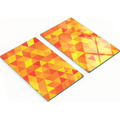 Tablas de cocina de vidrio templado con gr谩ficos decorativos de tri谩ngulos 2x30x52 cm (1/5)