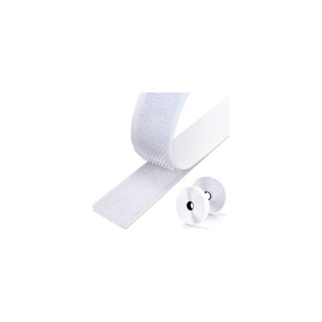 Scratch Autocollant Double Face 8M, Bande Scratch Adhésif Bande Agrippantes Adhésives Autocollant pour Tentures Murales Les Tapis 20mm (Blanc)