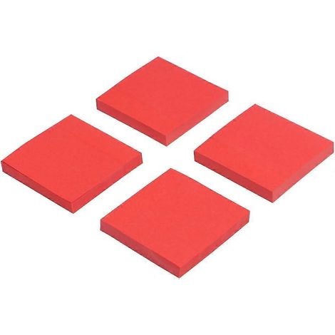 Confezione da 4 blocchetti di Post-it super adesivi, 7,6 x 7,6 cm, 100 pagine per appunti da ufficio (rossi)