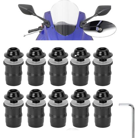 10PCS Motorcycle Windscreen Mounting Kit M5x16mm, Black Motorcycle Fairing Screws, Wrench, Motorcycle Windscreen Mounting Kit (1/5)