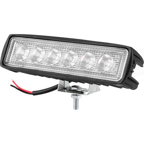 Projecteur de travail 18W 800LM avec bande antibrouillard à 6 LED, adapté aux motos, véhicules tout-terrain et camions. (1/5)