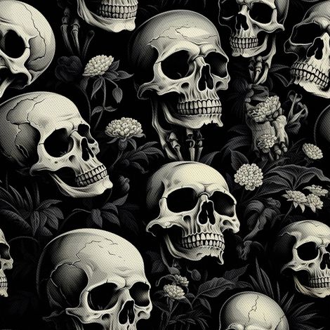 Tela decorativa para exteriores Oxford - Motivo de calavera I DX4822 (1/5)