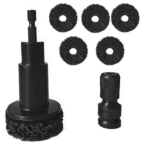 Outil de nettoyage de moyeu de roue, disque de frein, outil d'élimination de la rouille pour boulons, filetage et nettoyage du métal, compatible avec perceuse 1/2", perceuse à percussion, visseuse (1/5)