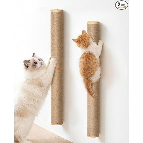 Wall-Mounted Cat Scratching Post, Vertical Scratching Post for Indoor Cats, Corner Furniture (1/5)