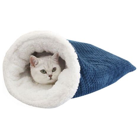 Sac de Couchage Auto-Réchauffeur pour Chat - Lit Moelleux en Peluche, Grand et Confortable pour l'Hiver - Cave 360° Enveloppante (1/5)