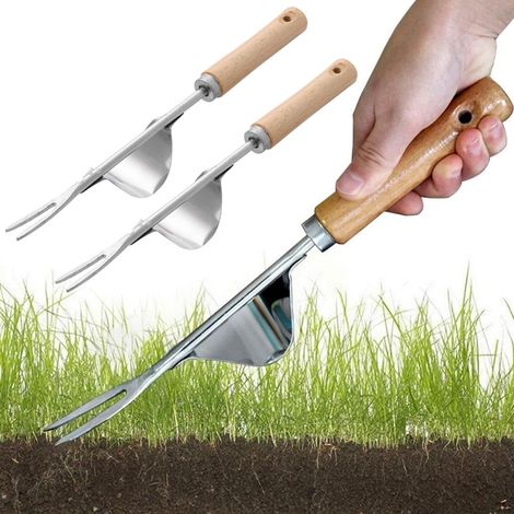 Désherbeur Manuel,Jardinière Manuelle,Outil Gouge de Désherbage en Acier Inoxydable,Arrache Racine,Extracteur Mauvaises Herbes,Outil de Jardinage (1/4)