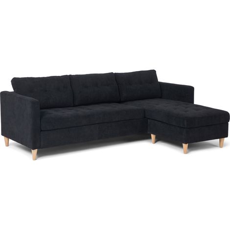Marino Sofa AB3, Chaiselongue rechts oder links gewendet in Samt schwarz. (1/5)
