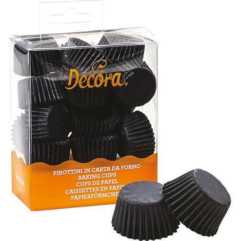 DECORA, 0339640 Pirottini Bon Bon Nero, Comodissimi Pirottini in Carta da Forno, per Cuocere, Presentare e Regalare Bon Bon, Resistono fino a 220°, In comodo Blister, 200 pezzi. (1/5)