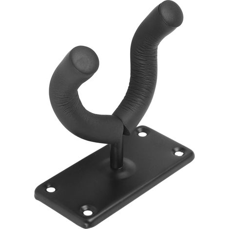 Support mural pour guitare 2 pièces, crochet métallique robuste, support de fixation avec 6 médiators, accessoire de rangement pour instruments, noir (1/5)