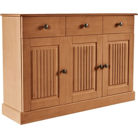 MilleBuffet avec 3 portes et 2 tiroirs en pin naturel (1/5)