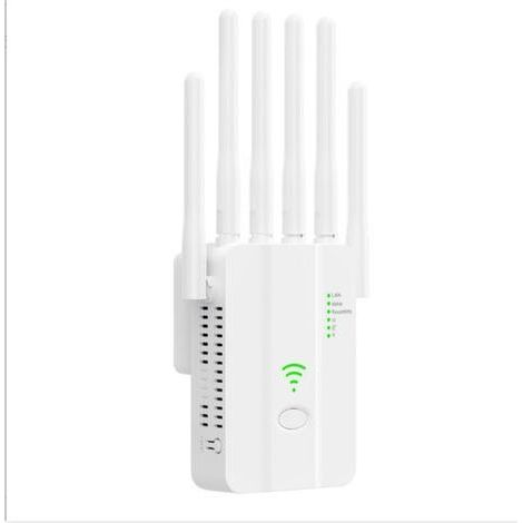 Powerful WiFi Repeater, WiFi Amplifier, WiFi Repeater with 6 Antennas, 2 LAN Ports, Modes (Repeater, Router, AP), Coverage up to 3000 sq ft, for Home and Office, Easy Installation (1/5)