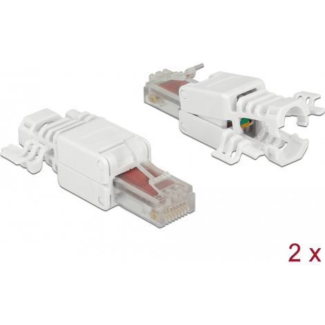 Conector RJ45 macho Cat.6 UTP sin herramientas pack 2 unidades - autocrimpable