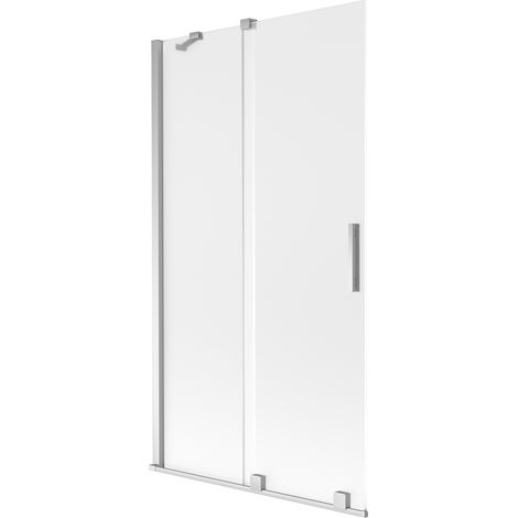 Mexen Velar Duschabtrennung 2-flügelig verschiebbar 100 x 150 cm, Milchglas, Chrom - 896-100-000-31-01 (1/2)