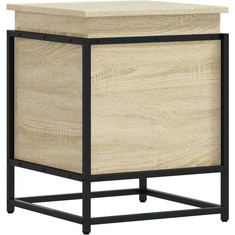 Boîte de rangement avec couvercle, bois d'ingénierie en chêne Sonoma (1/5)