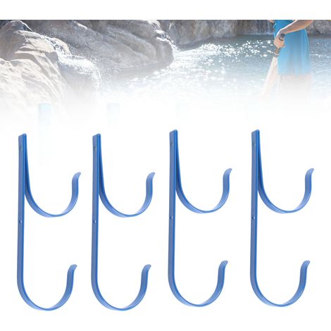 Accessoires de piscine : crochets pour barres télescopiques, supports en alliage d'aluminium, fixations pour barres de piscine, brosses, tuyaux d'aspirateur, articles de jardinage bleus (1/5)