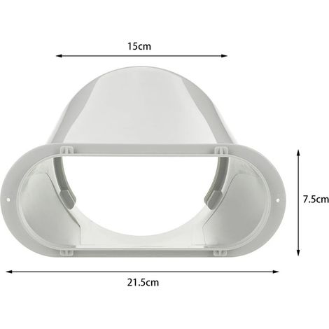 Ortviai Raccord d'évacuation pour climatiseur mobile – Embout plat 15 cm en ABS résistant, étanche et facile à installer (1/4)