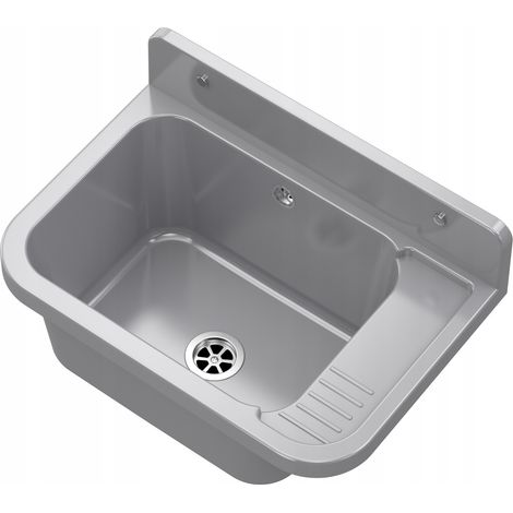 Granitan Évier de travail utilitaire avec siphon - Gris