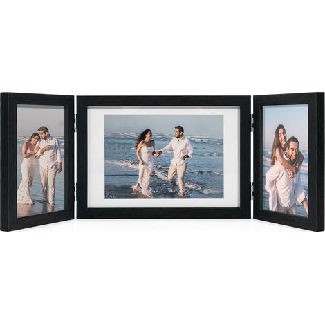 Cadres Photo 10x15 et 13x18 Noir Bois Moderne 3 Photos (1/5)