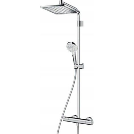 Hansgrohe – Colonne de douche thermostatique Crometta E 240 Varia – Douche de tête 24 cm – Mitigeur thermostatique ultra-précis – Flexible 1,60 m (1/3)