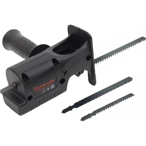 Adaptateur perceuse en scie sauteuse – 3 lames – coupe bois, métal, plastique, os et cuir, outil modifié multi-usages (1/5)