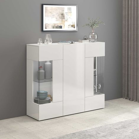 Buffet haut moderne blanc brillant Keops (1/5)