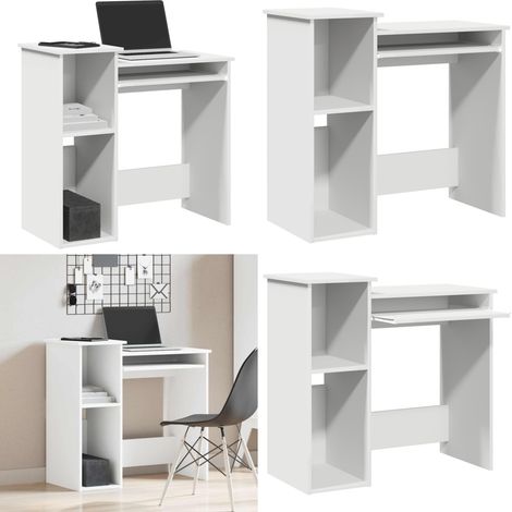 vidaXL Schreibtisch mit Regalen Weiß 84x40x78 cm Holzwerkstoff (1/5)