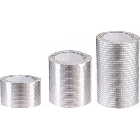 Ruban adhésif butyle étanche, 5 m x 5/10/15 cm, aluminium + caoutchouc butyle, pour toiture, tuyaux, fenêtres, camping-cars (1/5)