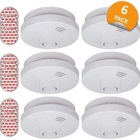 ELRO FS1510 Set di 6 Rilevatori di Fumo Kit di Montaggio Magnetico Batteria da 10 Anni Conforme allo Standard Europeo EN14604 Bianco Set da 6 pezzi (1/5)