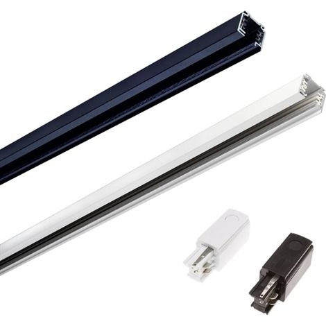 Binario led 2 metro Trifase per faretto binari illuminazione a binario Bianco o Nero BIN-T-2M