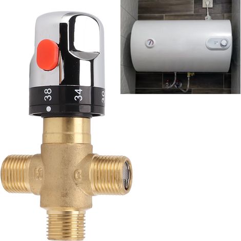 Thermostatventil aus Kupfer mit Temperaturregelung und Sicherheitsablauf für Dusch- und Waschtischarmatur (1/5)
