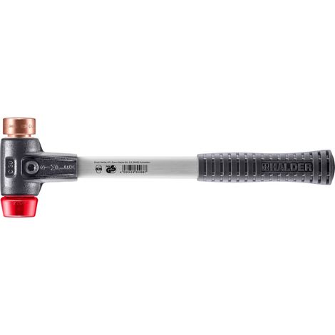 HALDER SIMPLEX Hammer Kupfer / Kunststoff mit verstärktem Tempergussgehäuse und Glasfaserstiel - D=30 mm - 3746.030 (1/5)