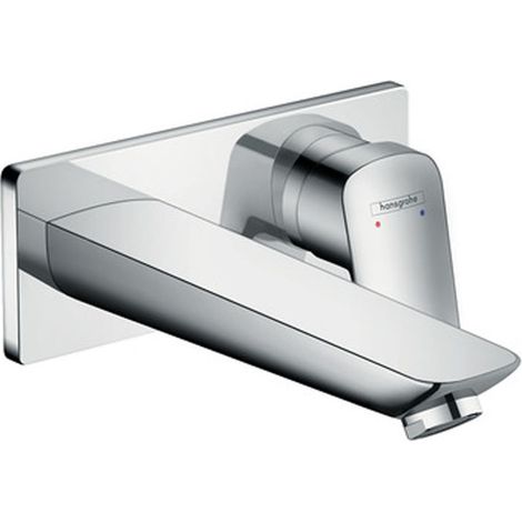 Hansgrohe – Mitigeur lavabo encastré mural 71220000 – Bec fixe 195mm – Bonde à écoulement libre – Débit 5l/min – Finition chrome (1/10)