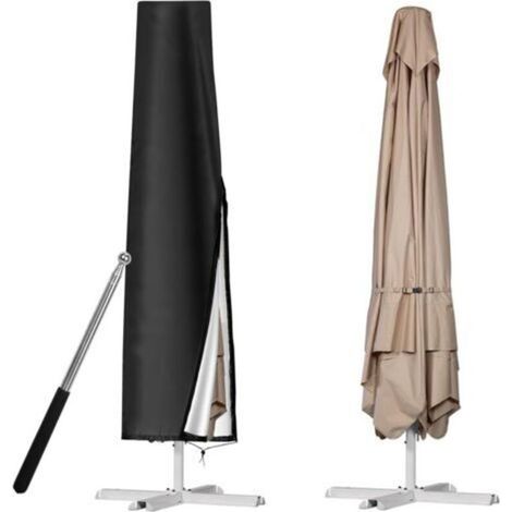 Funda para sombrillas rectas de Ø 1-3 m, lona protectora exterior de tela Oxford 210D con mástil, impermeable y resistente a los rayos UV para sombrillas de jardín, playa y balcón, 190 x 30/50 cm. (1/5)