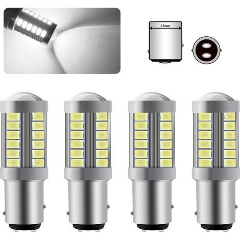 4 X 1157 BAY15D LED Ampoule Blanc Super Brillant 6000K 5630 33 SMD Canbus feu de Freinage Ampoule 12V (1/5)