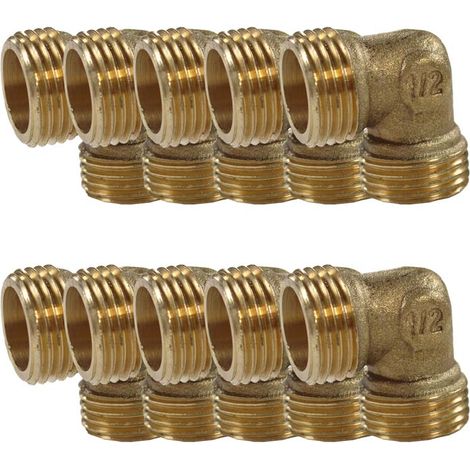 Lot de 10 Coudes Laiton Mâle 1/2" (15/21) - Arcanaute (1/4)