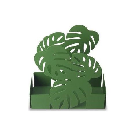 Porte-verres feuille verte, 16x8x16 cm (lot de 5)