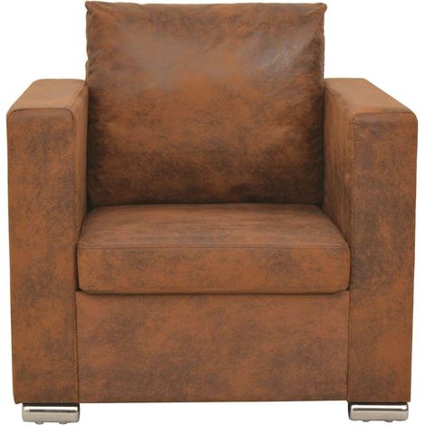 Maison Exclusive - Sillón marrón 82x73x82 cm piel sintética (1/5)