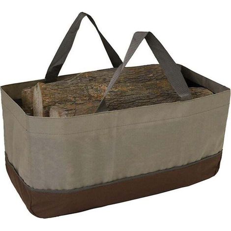 Grand Sac Transport Bches Bois de Chauffage en Toile Ciree Porte-Bches Pratique (1/4)