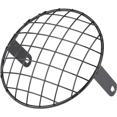 Grille de Phare de Moto, Cache Phare Avant en Métal, Protection de Phare Universelle Rétro pour Phares de 7 Pouces, Accessoires pour Cruiser, Chopper, Cafe Racer, Noir (1/5)