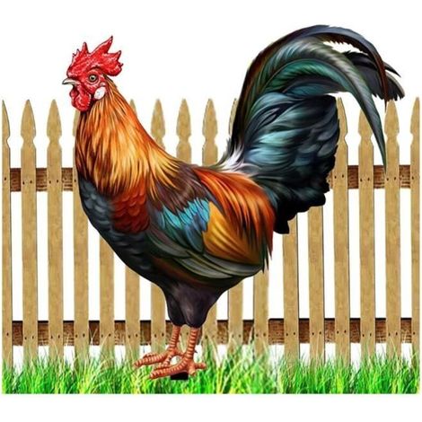 Figurine de Coq Décorative - Ornement de Jardin en Acrylique - Imperméable - Durable - Décoration d'Extérieur (1/5)
