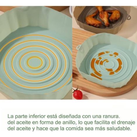 Panier Pour Friteuse À Air - Silicone Haute Température - Compatible Micro-ondes Four - Lot De 3 Pièces (1/4)