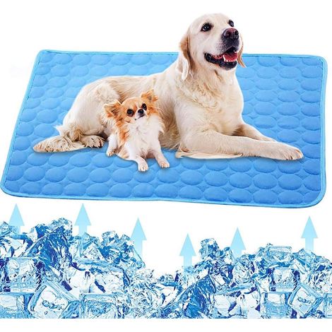Alfombrilla refrescante para mascotas, alfombrilla de verano para perros y gatos (para exteriores e interiores), colchoneta para dormir (azul, 100 × 75 cm) (1/5)