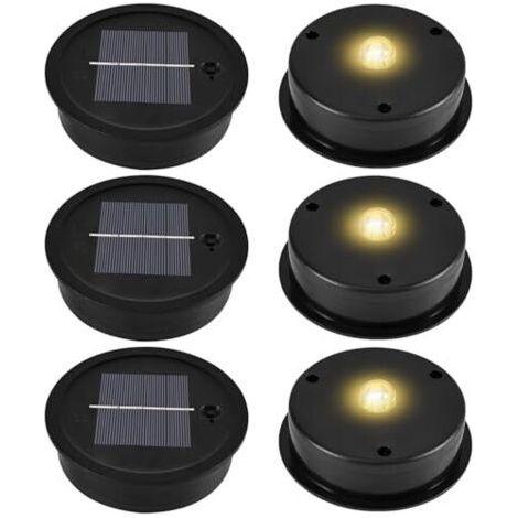 6 Stück Solarleuchten Ersatzteile, LED Solarlampen Ersatz Top, ,Garten Solar Laterne Ersatzdeckel für Außen Garten Dekor（Außendurchmesser 8,1cm, Innendurchmesser 7,3cm）           [Energieklasse A]