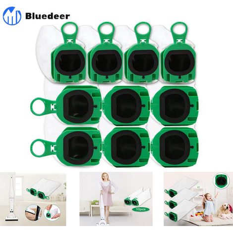 Lot de 10 Sacs D'aspirateur pour Vorwerk Kobold VB100 VB 100 FP100 FP 100 Sacs Filtrants de Qualité Supérieure pour Aspirateur Sans Filtre Kobold VB100 (1/5)