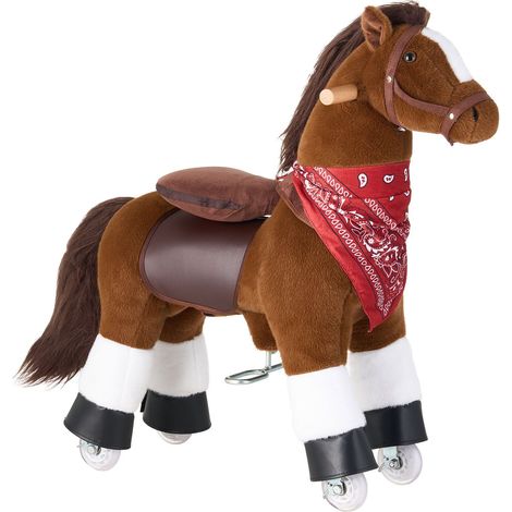 Kinderpony mit Rädern, batterieloses Spielzeug, leichtgängige Räder mit Antirollring, hoher Sitz, Griffe und Pedale (1/5)